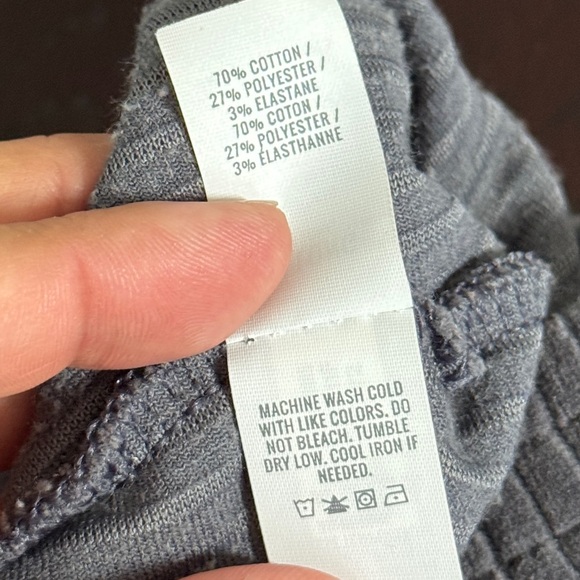 Aerie XL LONG Gray Velour Ribbed Knit Flare Leg Pull On Legging Pants - Picture 6 of 8